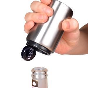 Automatic Stainless Steel Beer Bottle Opener Magnet Juice Drinking Cap Openers Kitchen Gadget Cooking Bar Tools