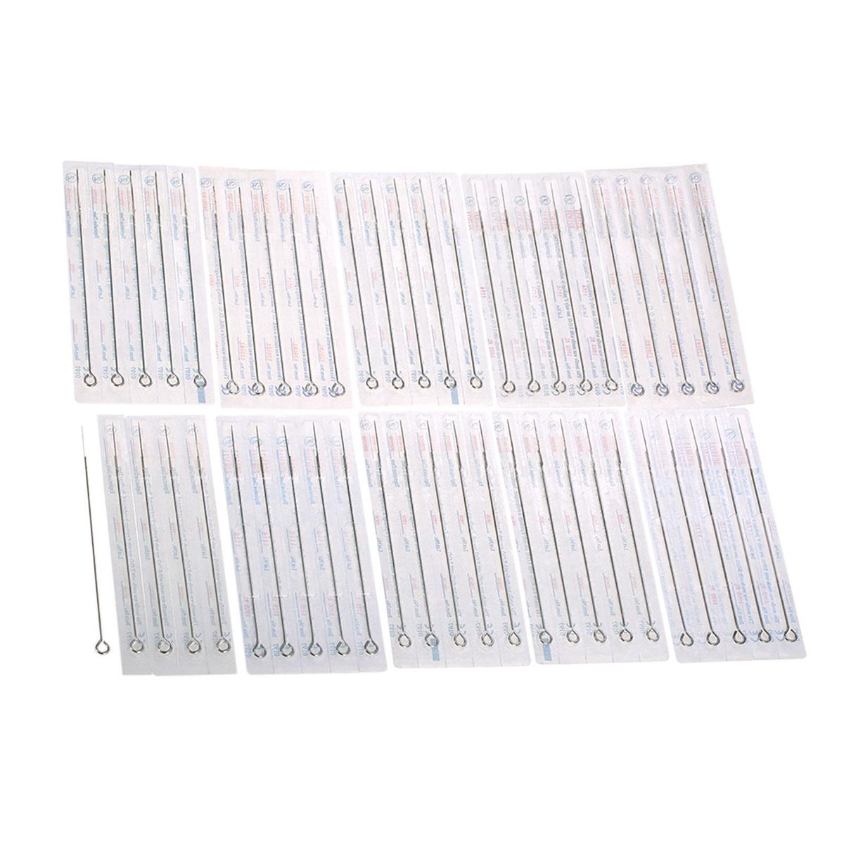 Bestauty 50pcs Mixed Tattoo Needle Set 1RL 3RL 5RL 7RL 9RL Stainless Steel Round Liner Professional Permanent Tattoo Tool Kit