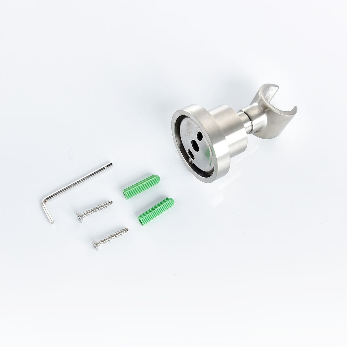 Shower Head Drilling Holder Removable Handheld Showerhead Bracket Brushed, Shower Holder,Round,ST31