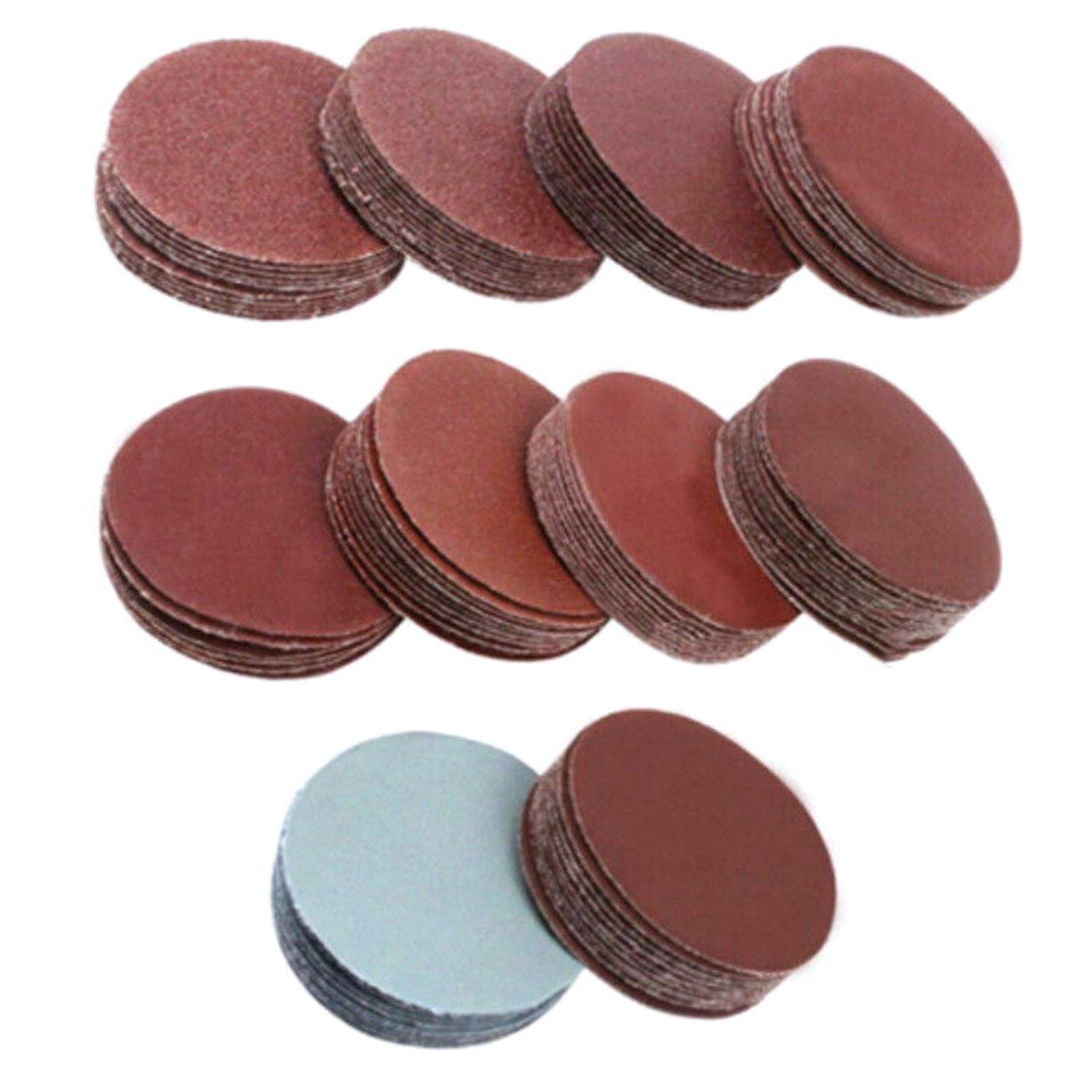 100Pcs 2in High Performance Sanding Disc 80-3000 Grit Rust