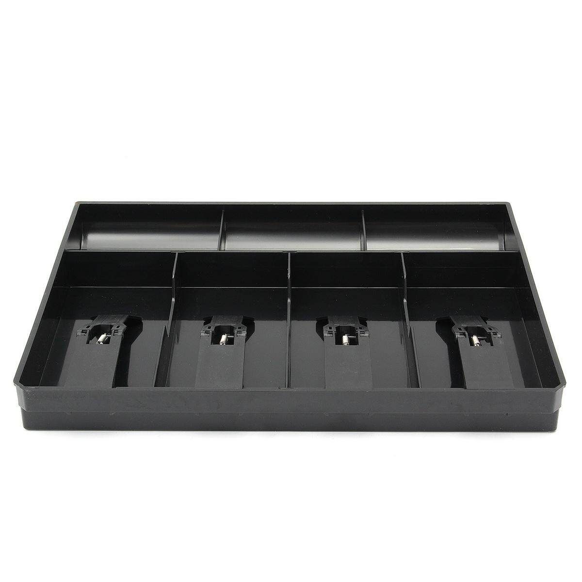 Cash Coin Register Replacement Money Drawer Storage Box With 4 Bill 3 Coin Trays Black Black (black)