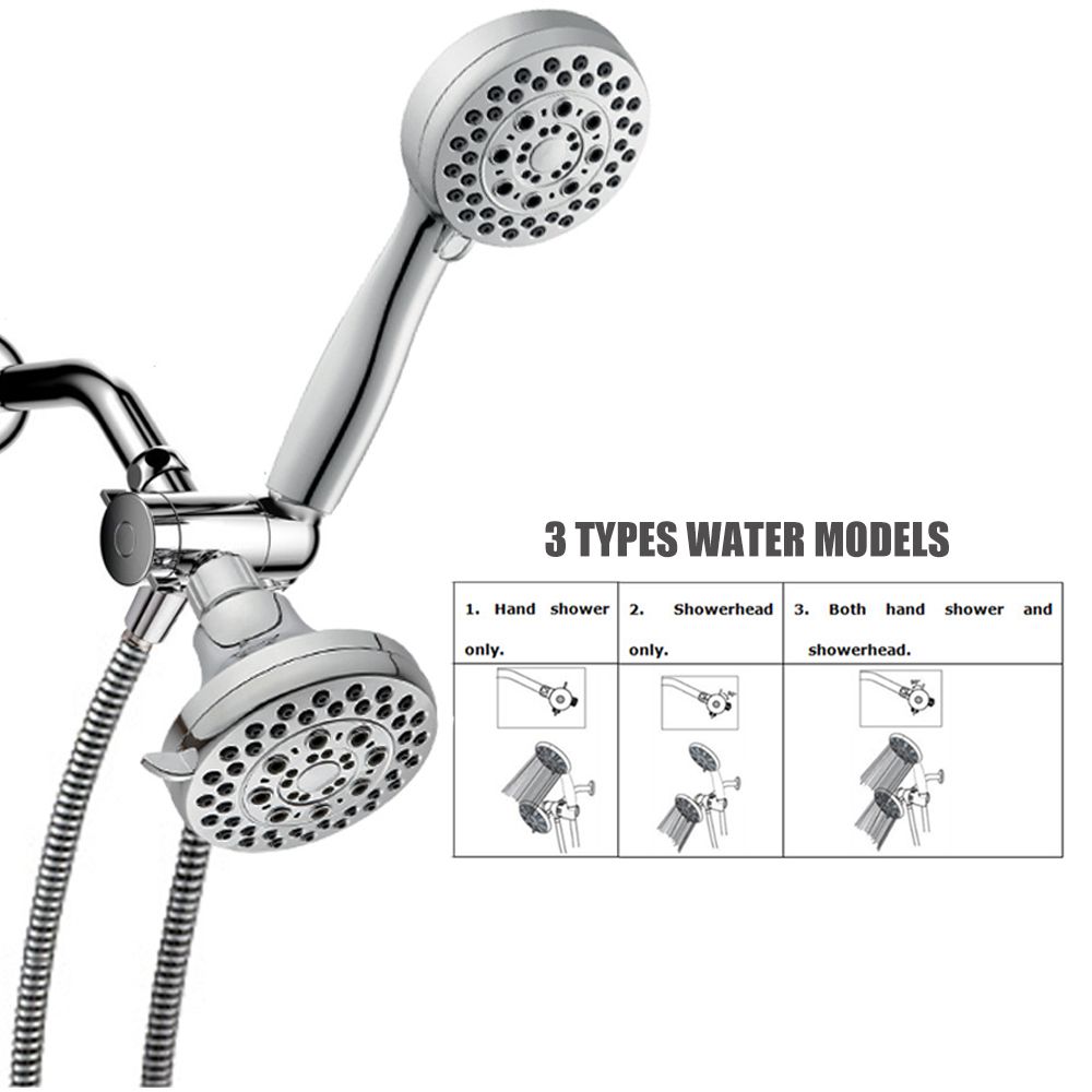 Handheld Shower Head Rain Showerhead Combo 5 Spray Settings