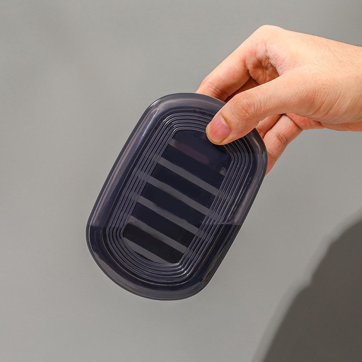 Soap Dish Bathroom Double Layer Soap Box Black