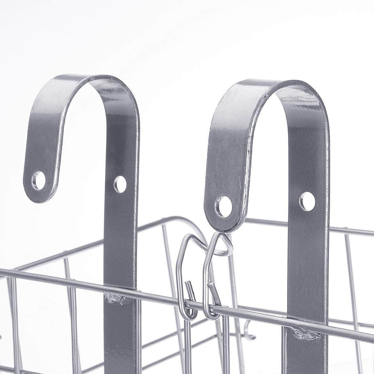 Foldable Metal Wire Basket Front Bag Rear Hanging Basket For Mountain Bike Bicycle Silver