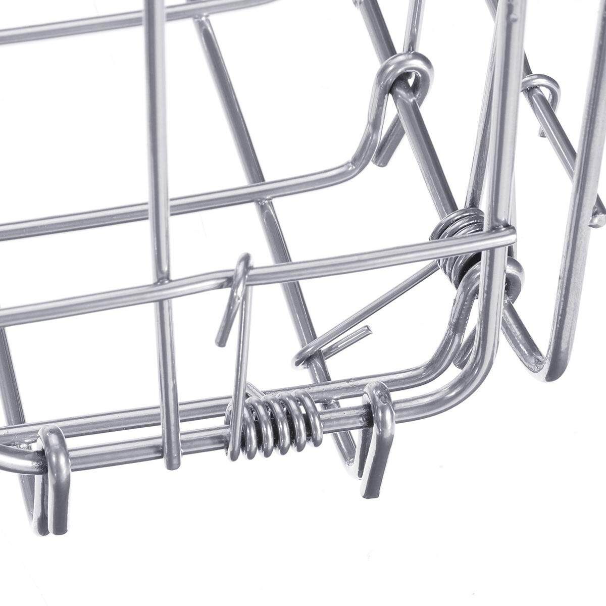 Foldable Metal Wire Basket Front Bag Rear Hanging Basket For Mountain Bike Bicycle Silver