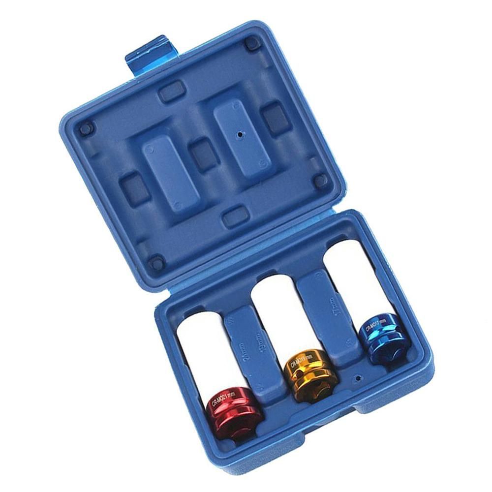 Wheel Nut Thin Wall Deep Impact Socket Set 17 19 21mm
