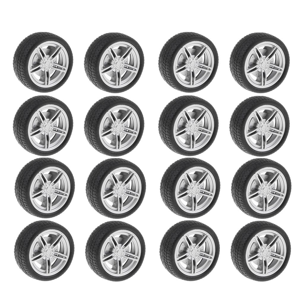 20pcs 5-Spoke Wheel Rims + Rubber Tires For Car