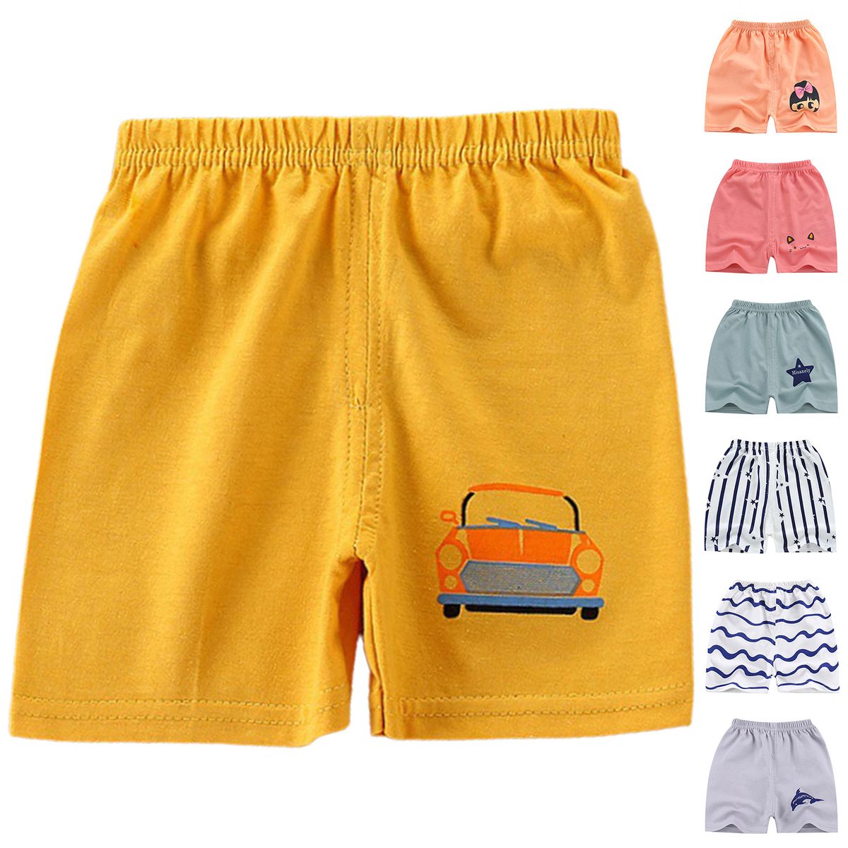 Baby Shorts Cartoon Design All-match-Atrovirens