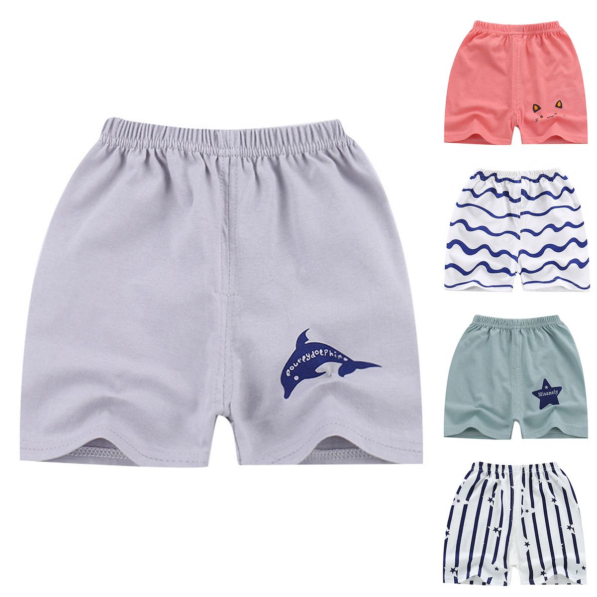 Baby Shorts Cartoon Design All-match-Atrovirens