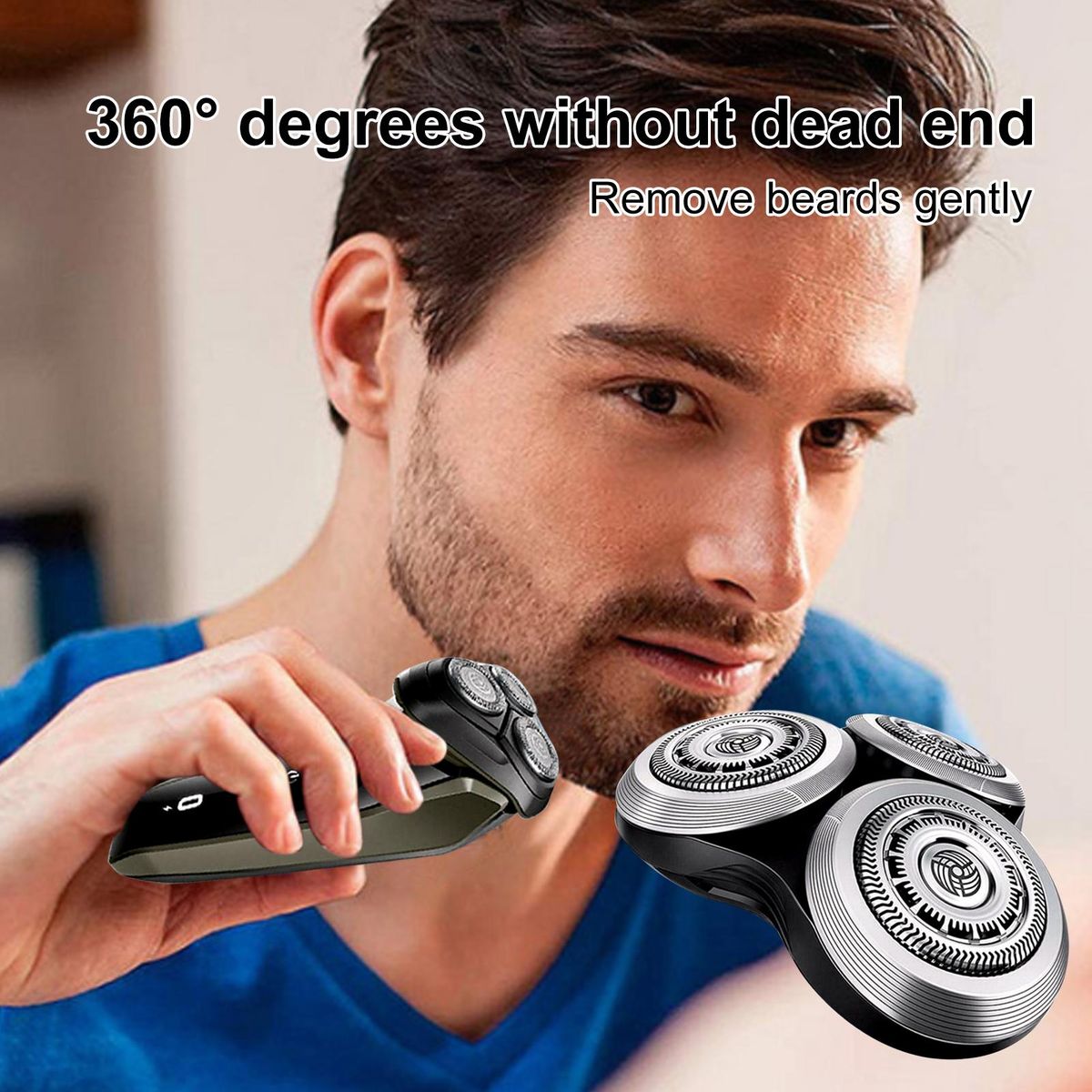 Shavers Blade-Heads Replacement Washable Electric Shaving Heads with Cover Replacement for Philips No-relco RQ12+ SH90 S9000