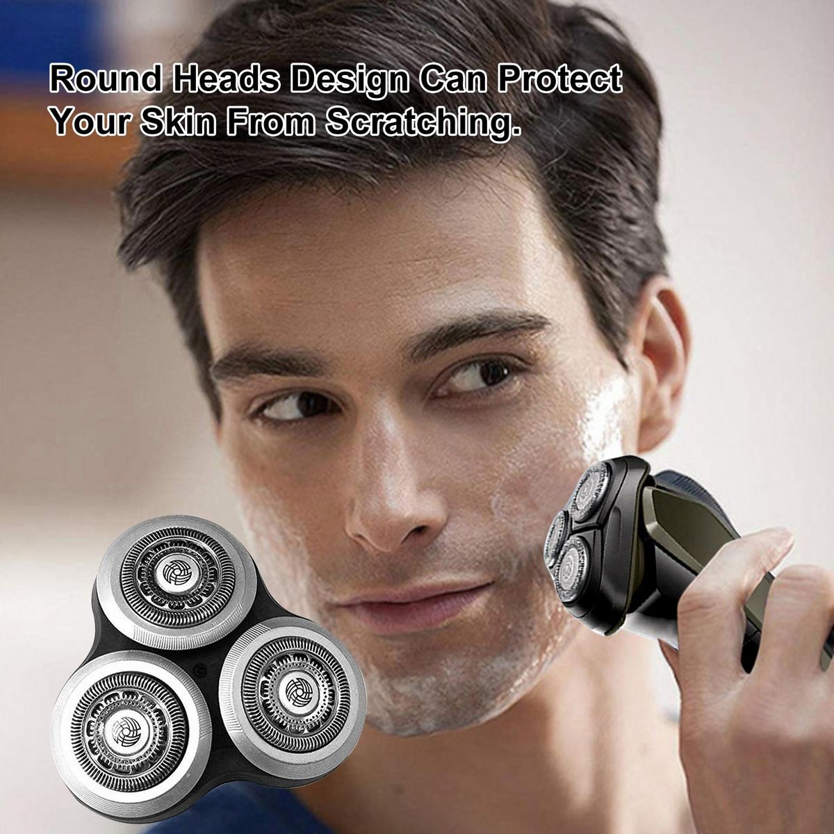 Shavers Blade-Heads Replacement Washable Electric Shaving Heads with Cover Replacement for Philips No-relco RQ12+ SH90 S9000