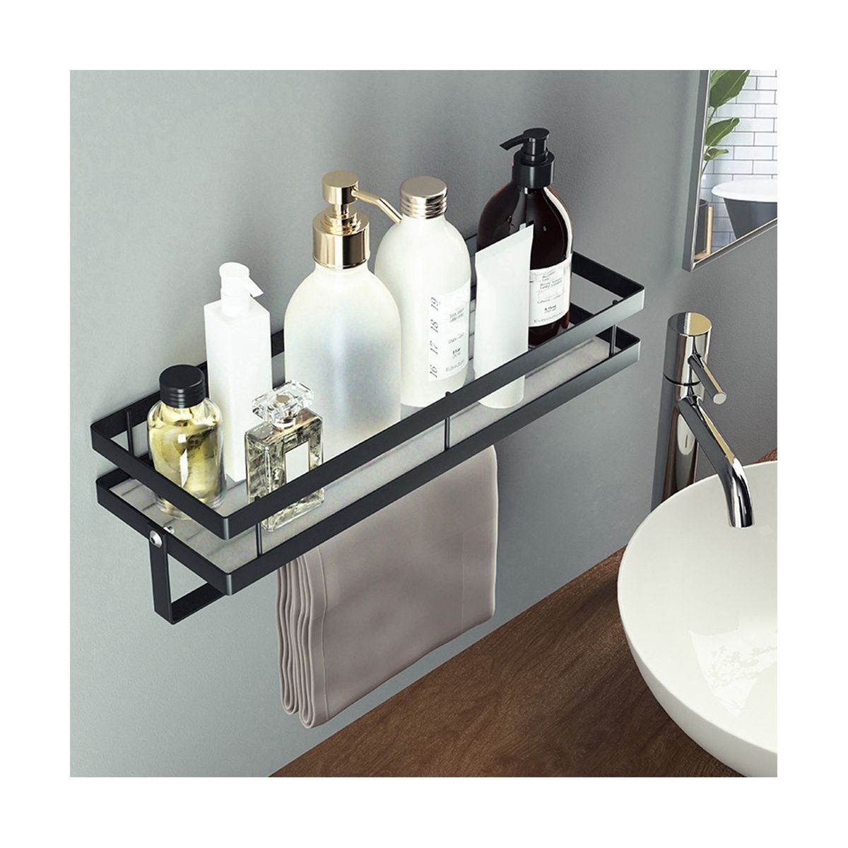 Spice Rack, Hanging Spice Rack with Kitchen Roll Holder and
