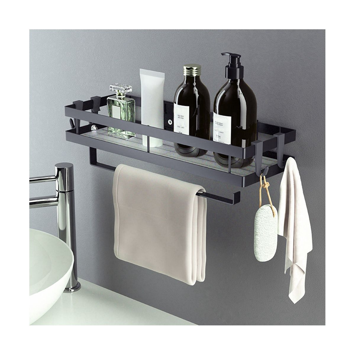 Spice Rack, Hanging Spice Rack with Kitchen Roll Holder and