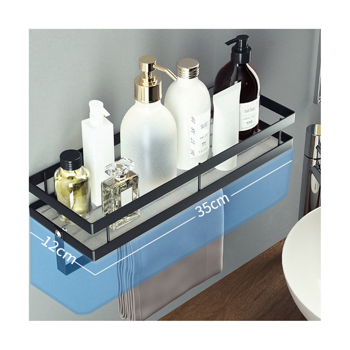 Spice Rack, Hanging Spice Rack with Kitchen Roll Holder and