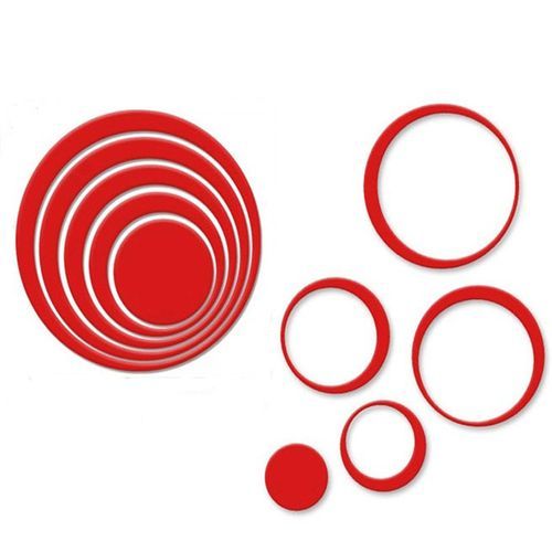 5PCS 3D Indoors Studio Decor Circles Wall Stickers (Red)