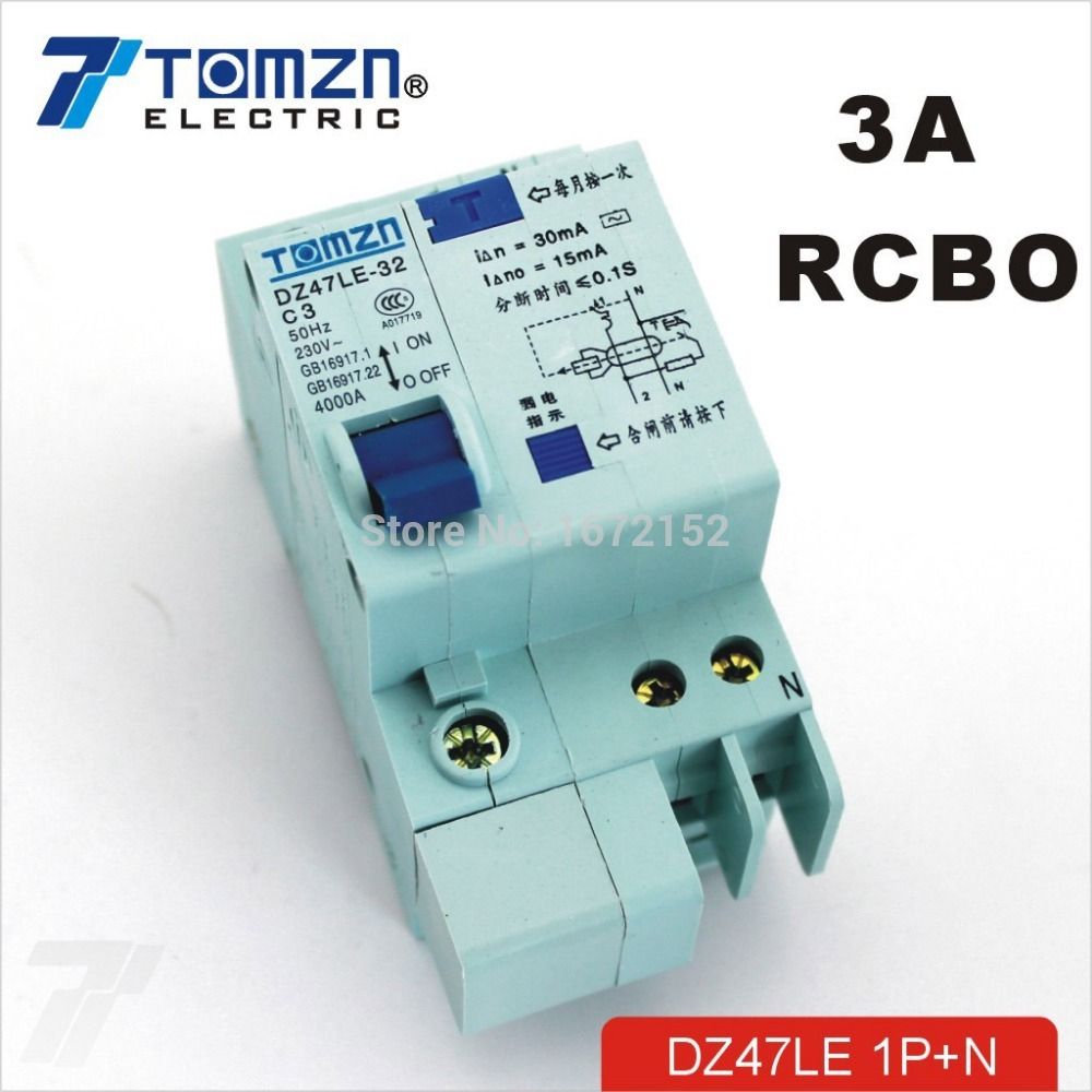 Current 230V~ Residual 3A 1P+N 60HZ Circuit DZ47LE 50HZ