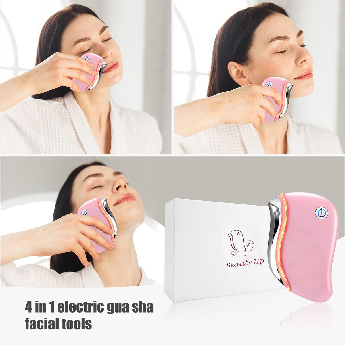 Electric Gua Sha, 4-in-1 Multi-Function Anti-Aging Face Massager, Facial Contouring & Firming, Awakening Skin, Deep Treatment
