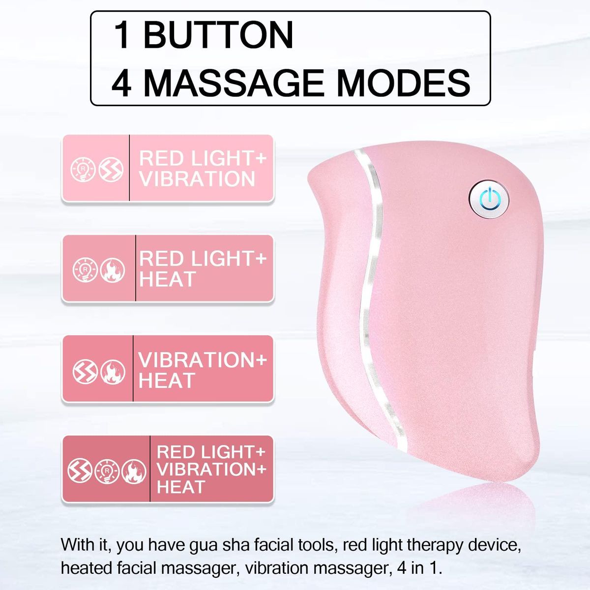 Electric Gua Sha, 4-in-1 Multi-Function Anti-Aging Face Massager, Facial Contouring & Firming, Awakening Skin, Deep Treatment