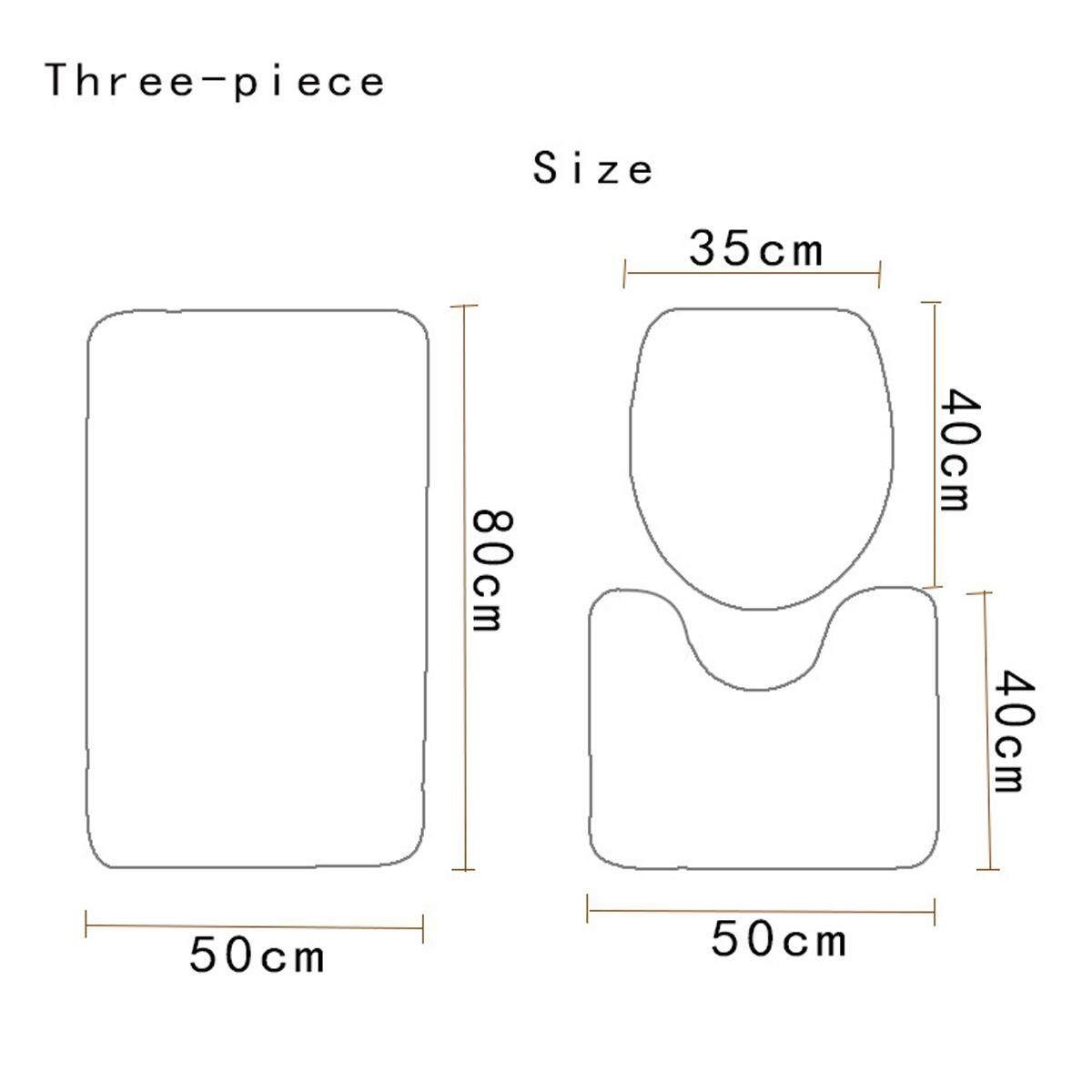 Model 4215 Bathroom Shower Curtain Toilet Cover Mat Set 4PCS
