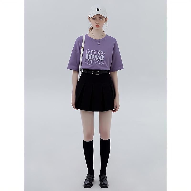2023 Spring/Summer Academy Style Small Tall Waist Slim Pleated Skirt Belt Short Skirt Short Pleated