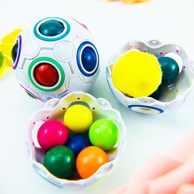 Magi   Ube Ball   Football Toy 12 Holes For  Hildren Stress Reliever Toy-colorful