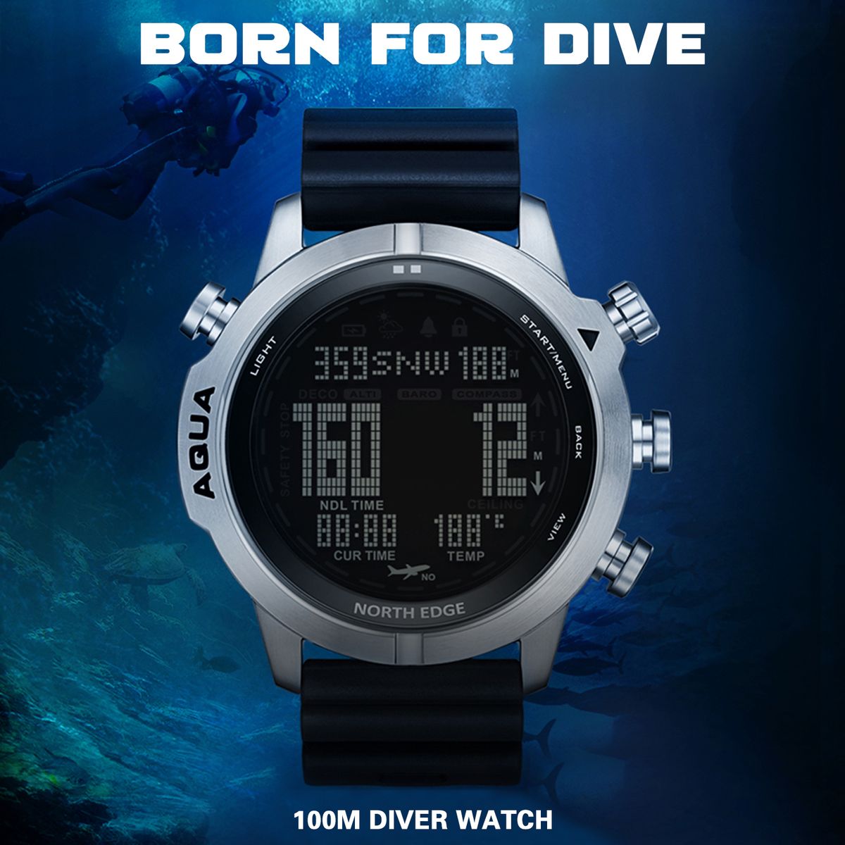 Digital Dive Watch For Men Dive Computer Watch Scuba Diving