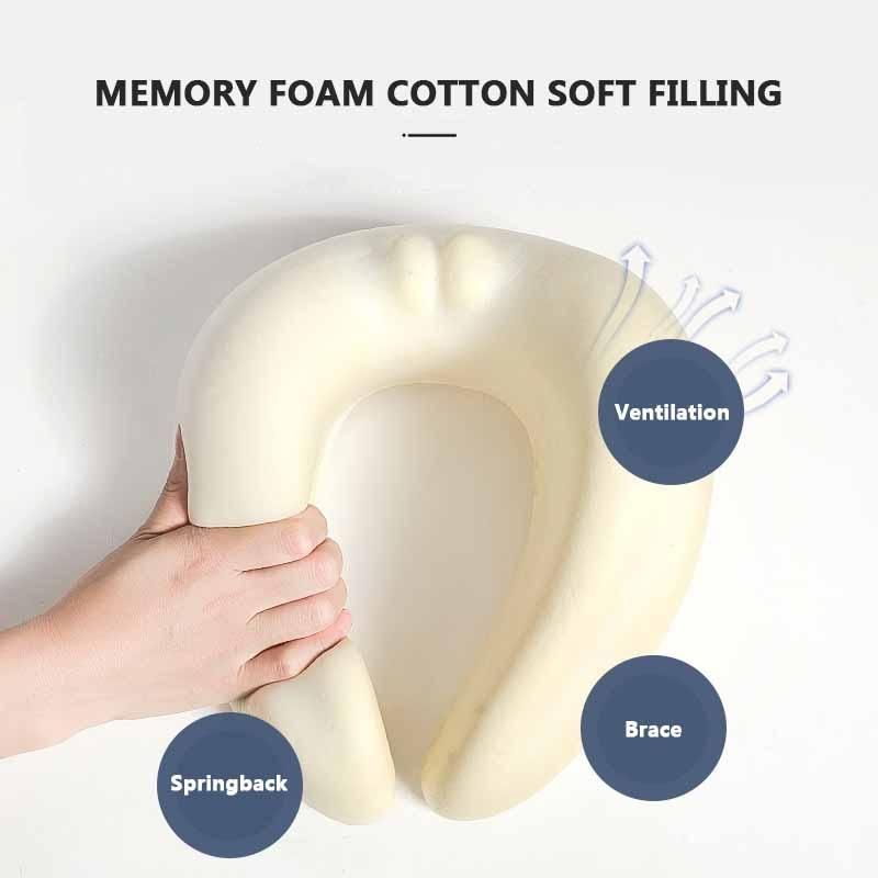 Travel Pillow Memory Foam Neck Pillow Comfortable Breathable Cover Machine Washable Airplane Travel Kit W 3D Sleep Mask Earplugs