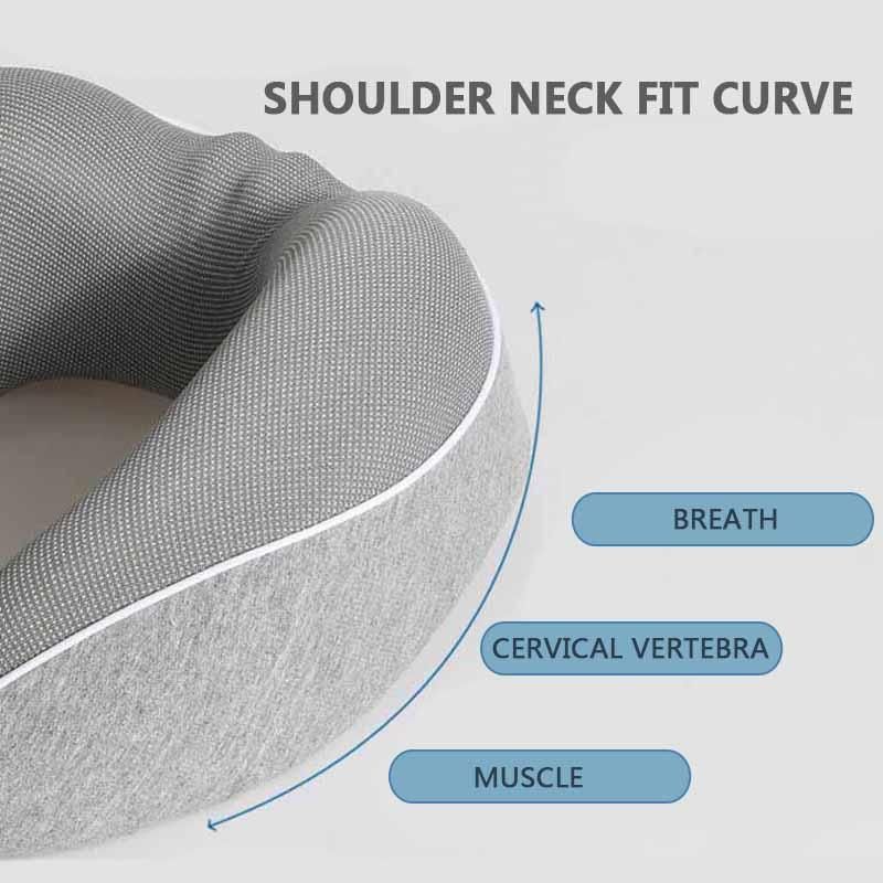 Travel Pillow Memory Foam Neck Pillow Comfortable Breathable Cover Machine Washable Airplane Travel Kit W 3D Sleep Mask Earplugs