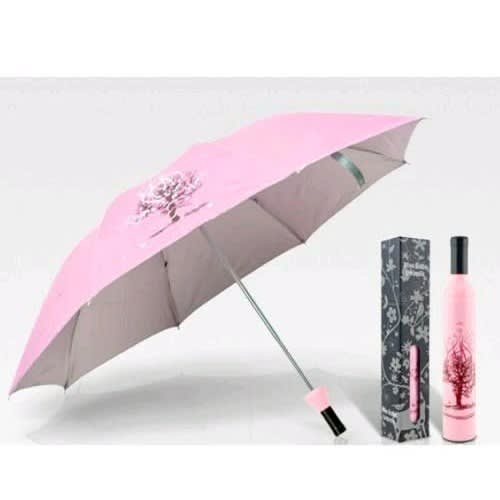 Wine Bottle Umbrella - Pink
