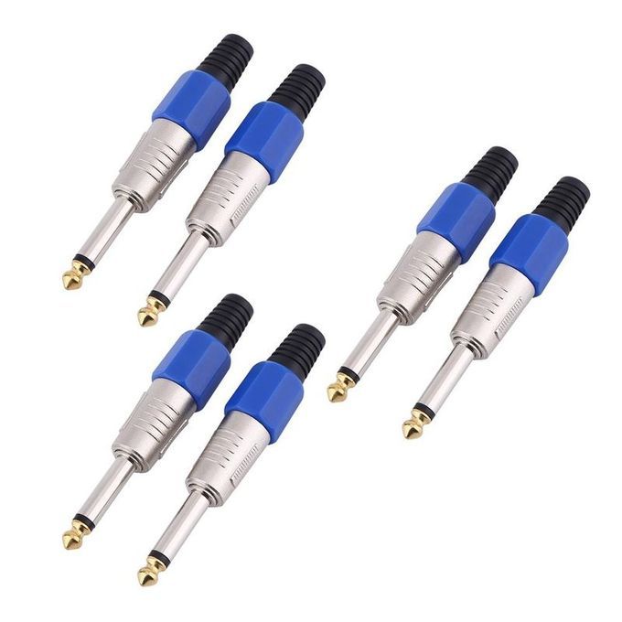 Wire Connector Mono Audio Jack Amplifier Plugs For Microphone 6.35 Core Cable 3 Pairs