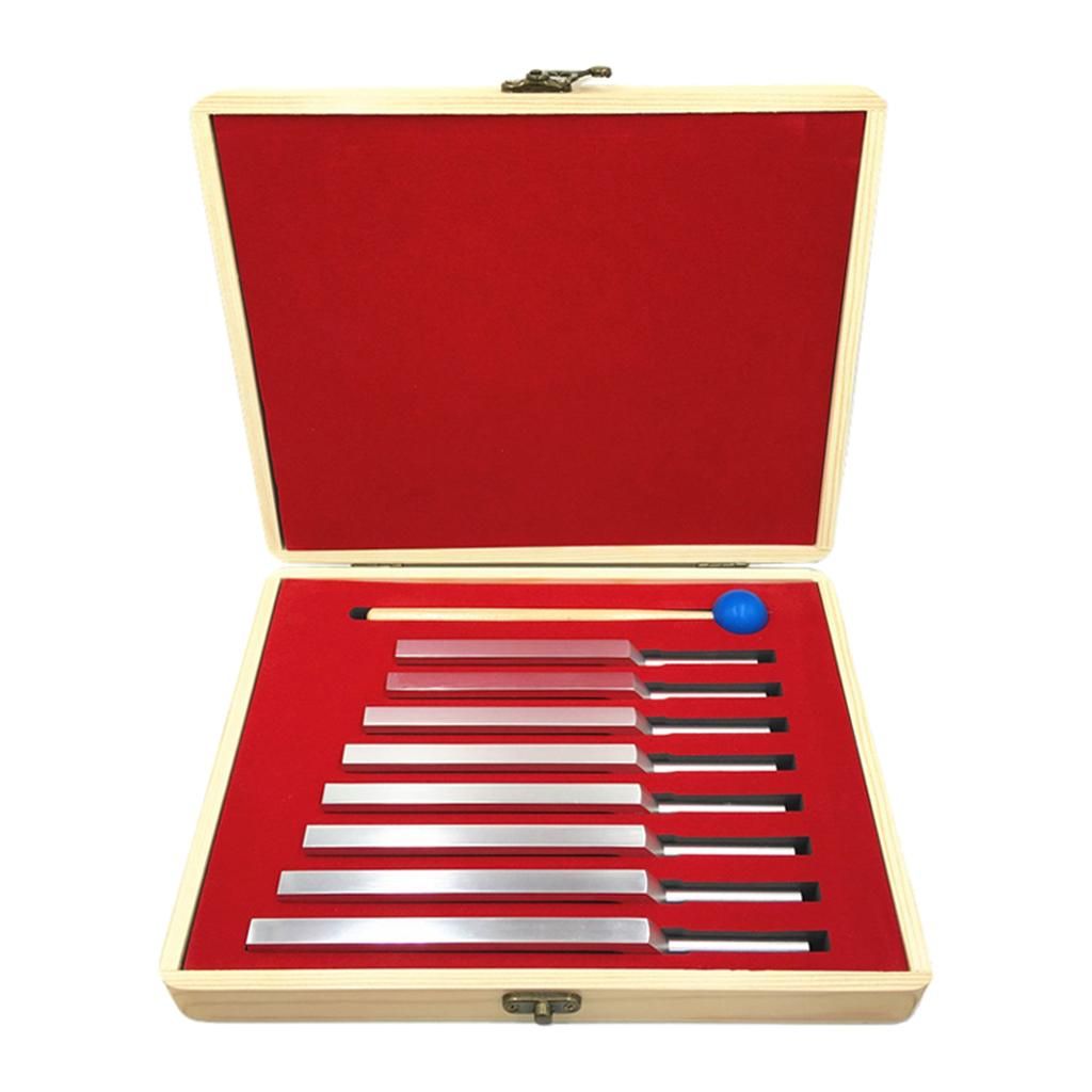 8x Aluminum Alloy 256-512Hz Tuning Fork With Hammer Ball For