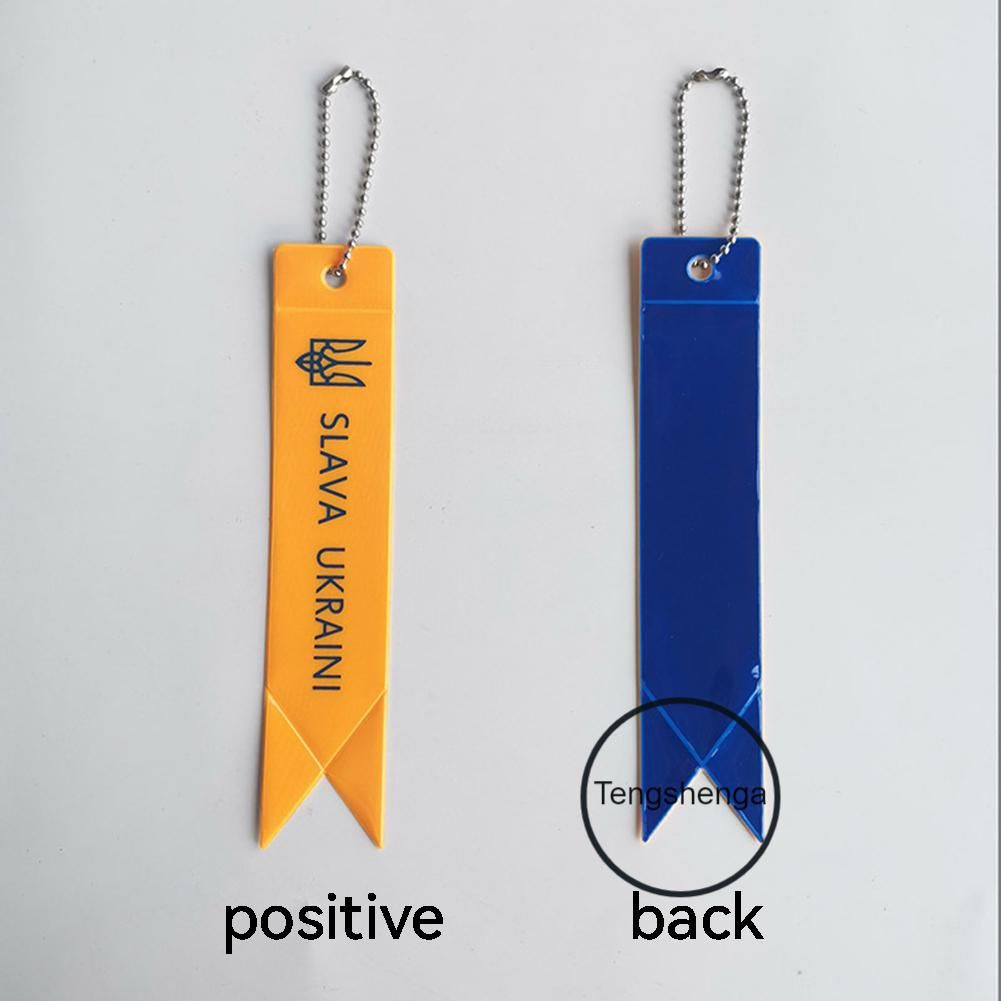 Color Reflective Ukraine Flag Keychain  Keyrings Bag