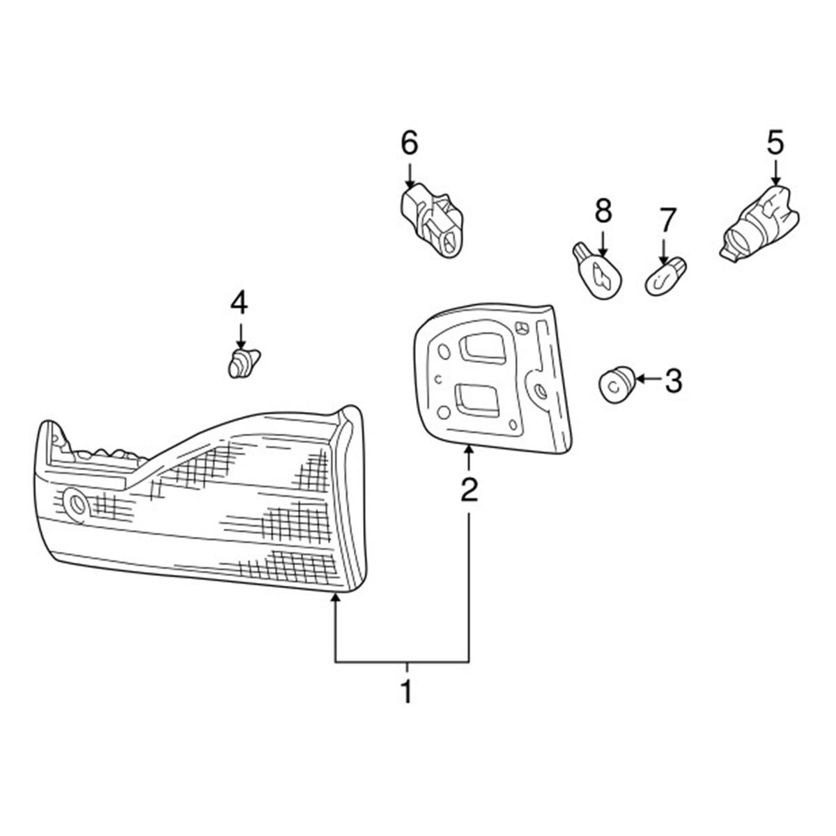 5Pcs 33515-S50-003 Car Brake Tail Lamp Rear Light Holder for