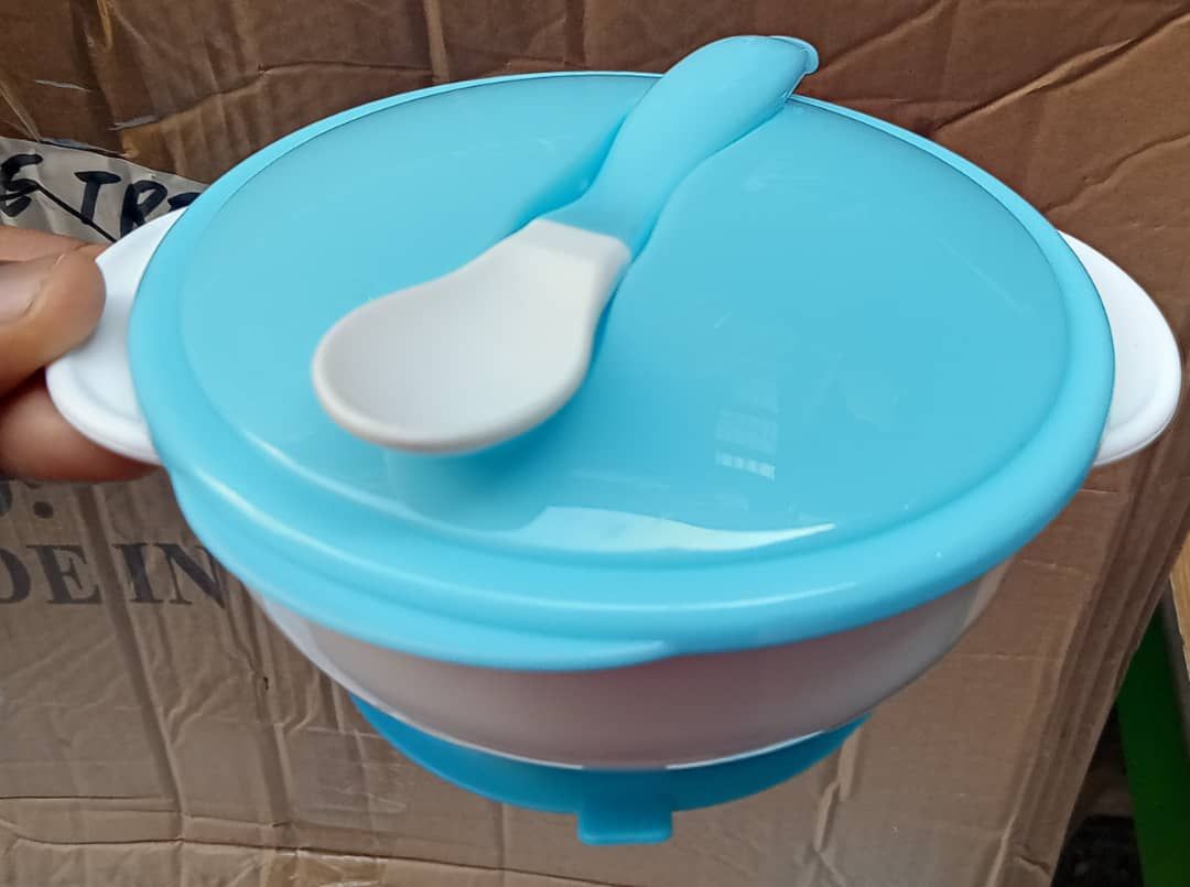 2 In 1 Baby Plastic Feeding Plates & Spoon