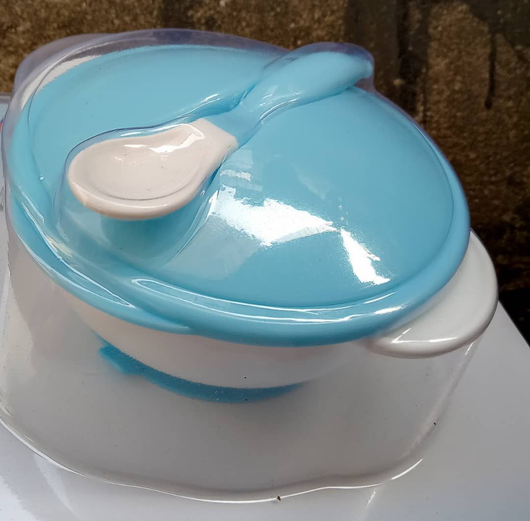 2 In 1 Baby Plastic Feeding Plates & Spoon