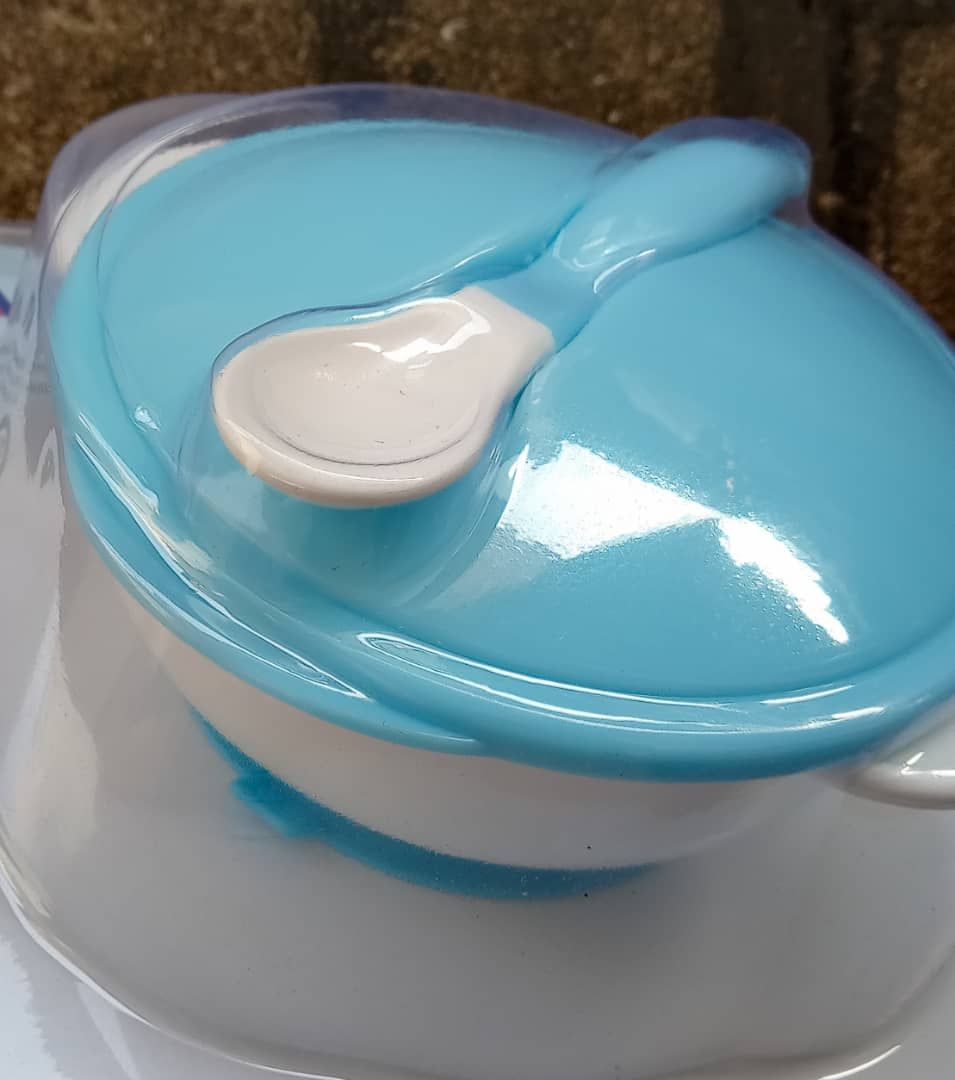 2 In 1 Baby Plastic Feeding Plates & Spoon