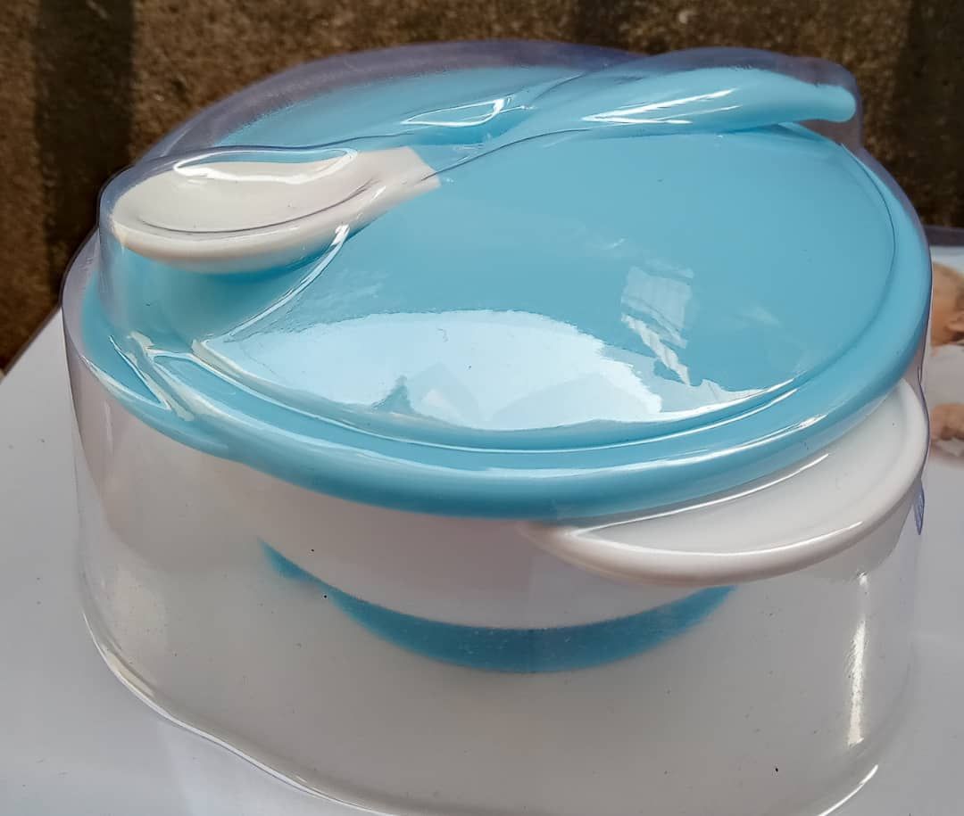 2 In 1 Baby Plastic Feeding Plates & Spoon