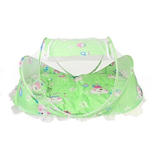 Baby Bath Set 7pcs - Green+ Pop Up Baby Bed Net - Green/Multicolor