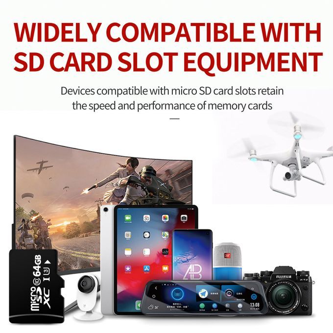 64GB Micro SD Memory Card + Free Adapter
