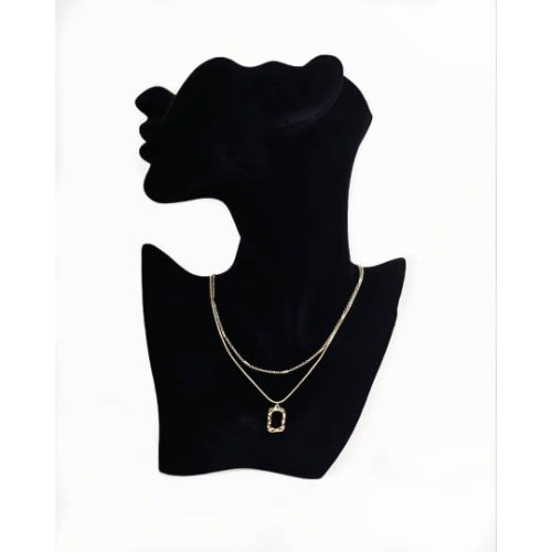 Women Multilayer Square Pendant & Chain