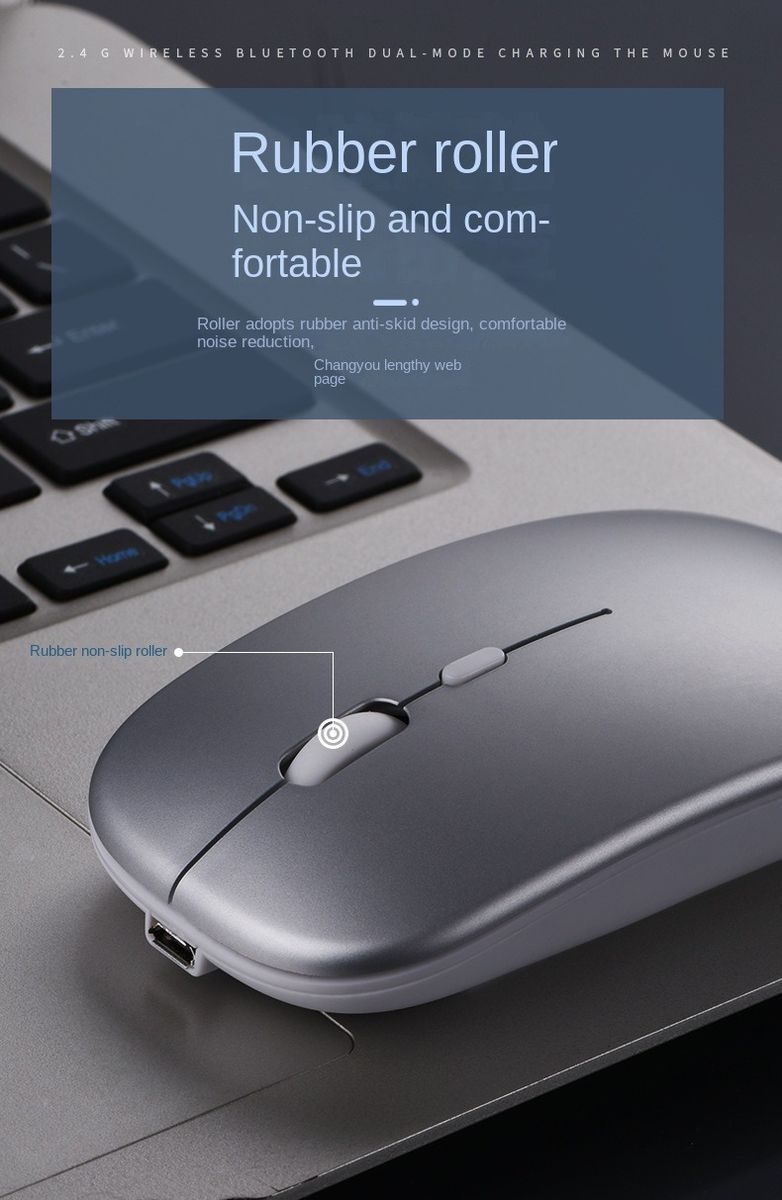 Gray X1 2.4GHz LED Wireless Rechargeable Mouse