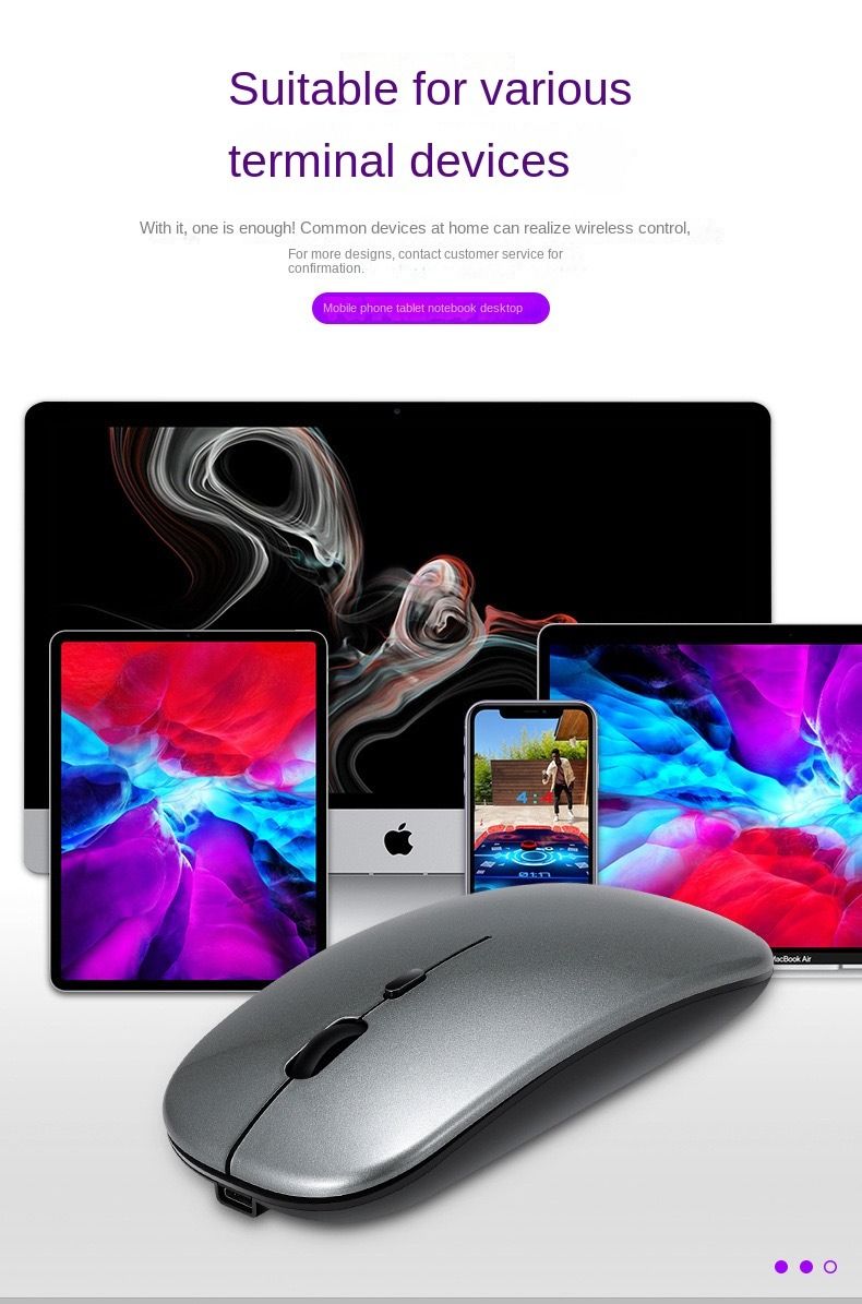 Gray X1 2.4GHz LED Wireless Rechargeable Mouse