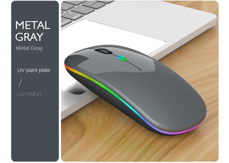 Gray X1 2.4GHz LED Wireless Rechargeable Mouse