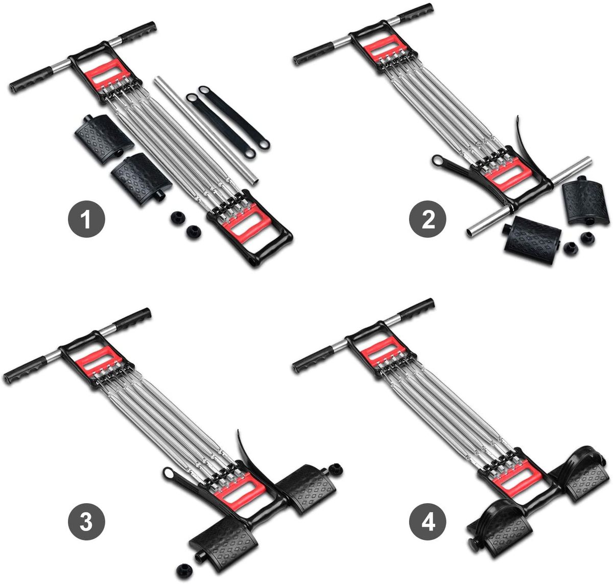 3 In 1 Home Fitness Equipment Spring Chest Expander/Hand Gripper Pull-Up Bars Arm Muscle Exerciser