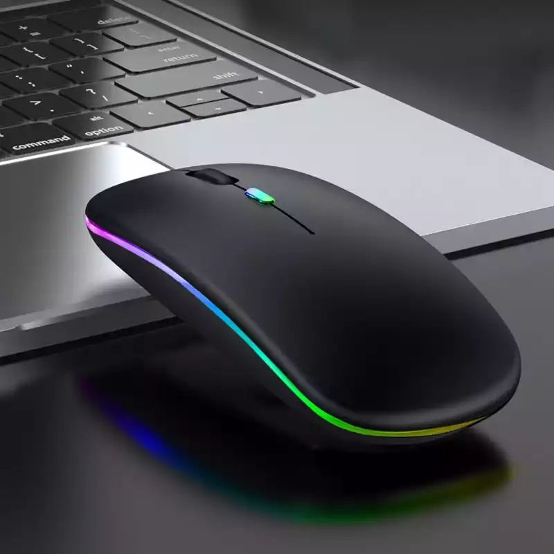 Classic Led Gaming Rechargeable Wireless Mouse- Black