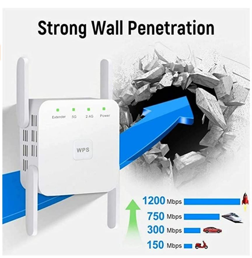 5Ghz/2.4Ghz WiFi Repeater Long Range Extender 1200Mbps