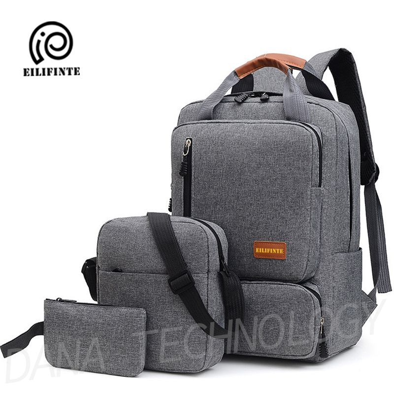 B10 Quality 3 IN 1 Business Bag Set Backpack-Grey