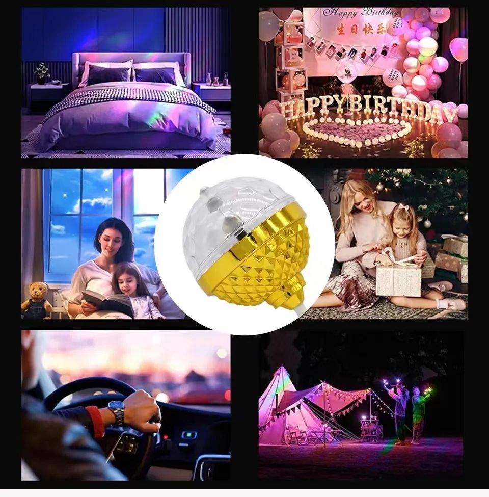 USB 360° Rotating Decorative Bedroom Light Atmosphere Light