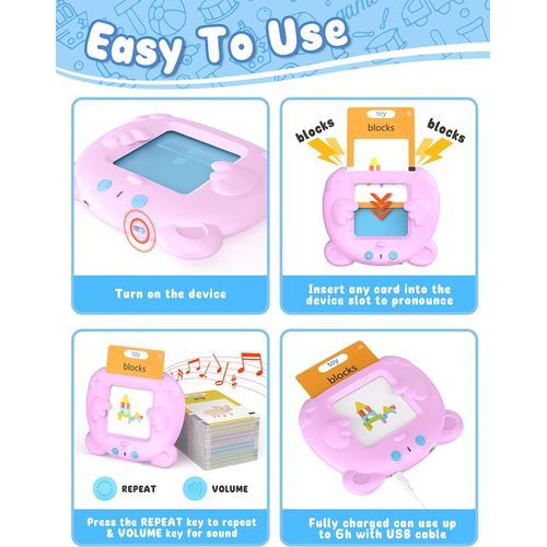 Early Learning Kids Pocket Vocab Talking Flash Cards  - Rechargeable