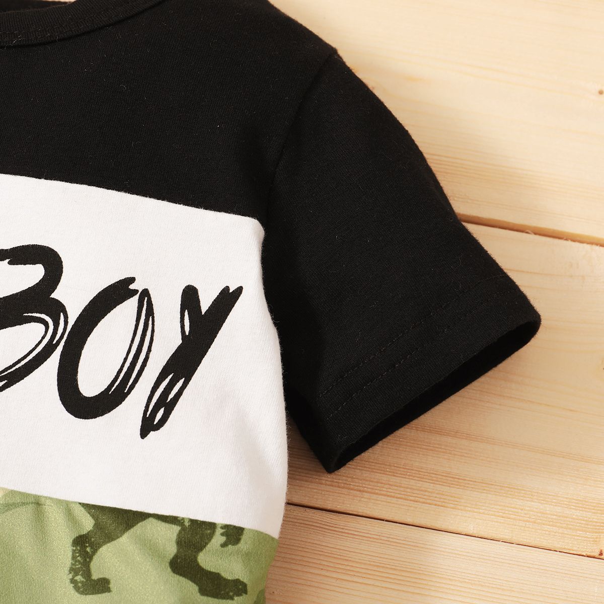 Kid Boy Summer Fashion Dinosaur Design Short Sleeve Shirt Black Pants